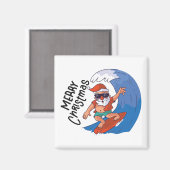 Kerst in juli Kaart Klassieke Round Sticker Napki Magneet (Voorkant / Achterkant)