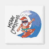 Kerst in juli Kaart Klassieke Round Sticker Napki Magneet (Voorkant)