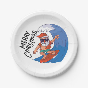 Kerst in juli Kaart Klassieke Round Sticker Napki Papieren Bordje