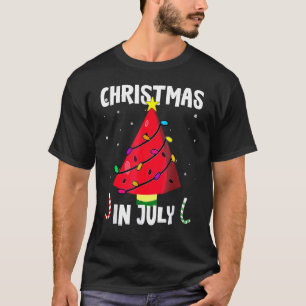 Kerst in juli kerstboom Watermeloen zomer T-shirt