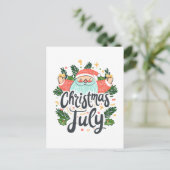 Kerst in juli Leuk & Feestelijk Santa Design Feestdagenkaart (Staand voorkant)