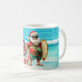 Kerst in juli met de kerstman op het strand koffiemok (Voorkant rechts)