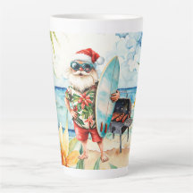 Kerst in juli met de kerstman op het strand