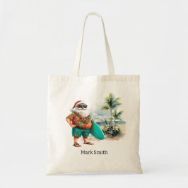 Kerst in juli met de Kerstman op het strand Tote Bag
