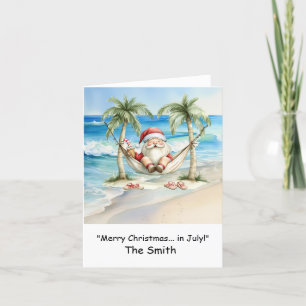 Kerst in juli met Santa at Beach Holiday Kaart