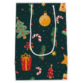 Kerst in juli met Santa Flamingo dansen Medium Cadeauzakje (Achterkant)