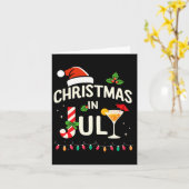 Kerst in juli met snoepriet voor zomerstrand kaart (Gele Bloem)