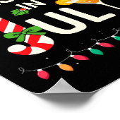 Kerst in juli met snoepriet voor zomerstrand poster (Hoek)