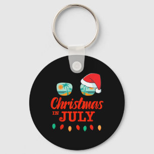 Kerst in juli met zonnebril Santa Hat voor de zome Sleutelhanger