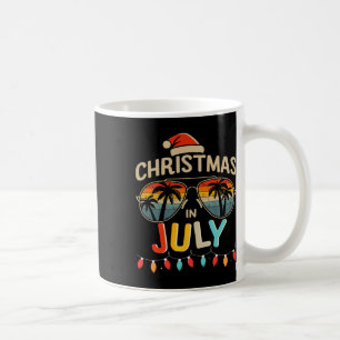 Kerst in juli met zonnebrillen voor de zomer koffiemok
