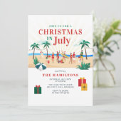 Kerst in juli Modern Familie Zomerfeest Kaart (Staand voorkant)