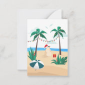 Kerst in juli Modern Familie Zomerfeest Notitiekaartje (Achterkant)