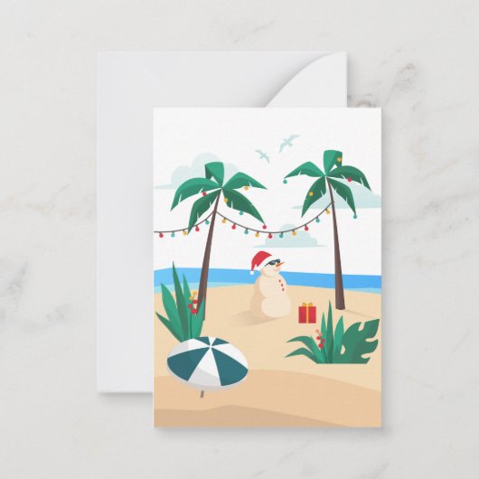 Kerst in juli Modern Familie Zomerfeest Notitiekaartje (Achterkant)