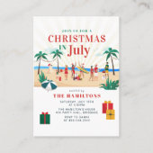 Kerst in juli Modern Familie Zomerfeest Visitekaartje (Voorkant)