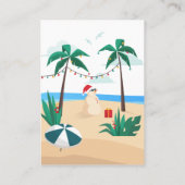 Kerst in juli Modern Familie Zomerfeest Visitekaartje (Achterkant)