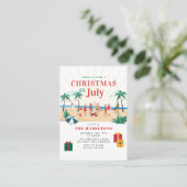 Kerst in juli Modern Familie Zomerfeest Visitekaartje (Staand voorkant)