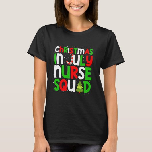 Kerst in juli Nurse Squad Summer RN Nursing T-shirt (Voorkant)