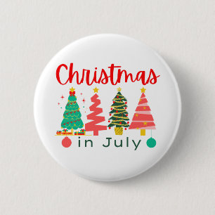 kerst in juli ronde button 5,7 cm