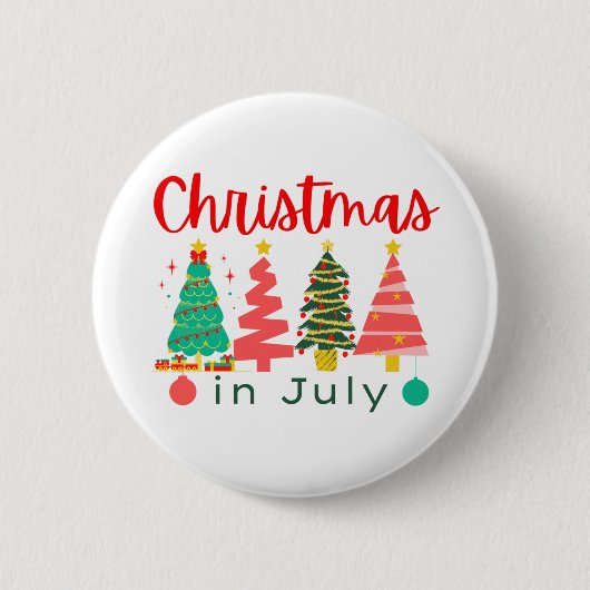 kerst in juli ronde button 5,7 cm (Voorkant)