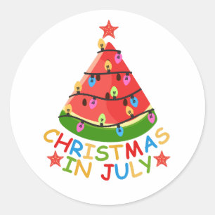 KERST IN JULI RONDE STICKER