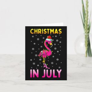 Kerst in juli Roze Flamingo Funny Xmas Mannen Wom Kaart
