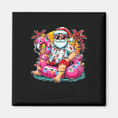 Kerst in juli Santa Flamingo Float Summer Kerstmis Magneet (Voorkant)