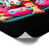 Kerst in juli Santa Flamingo Float Summer Kerstmis Poster (Hoek)
