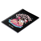 Kerst in juli Santa Flamingo Funny Summer Kerstmis Notitieboek (Linkerzijde)