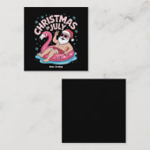 Kerst in juli Santa Flamingo Funny Summer Kerstmis Vierkante Visitekaartje (Voorkant / Achterkant)