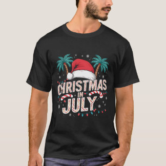 Kerst in juli Santa Hat Funny Xmas Mannen Vrouwen T-shirt