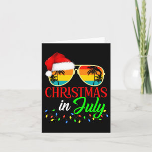 Kerst in juli Santa Hat Sungles Zomervakantie Kaart