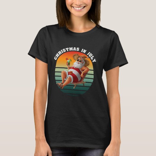 Kerst in juli Santa op vakantie in Summer Sung T-shirt (Voorkant)