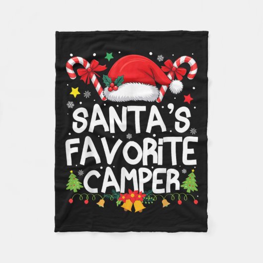 Kerst in juli Santas Favoriete Camper Camping L Fleece Deken (Voorkant)