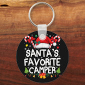 Kerst in juli Santas Favoriete Camper Camping L Sleutelhanger (Voorkant)