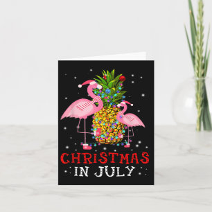 Kerst in juli Shirt Funny Flamingo Pineapple S Kaart