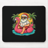 Kerst in juli Shirt Santa Flamingo Float Mannen Wo Muismat (Voorkant)