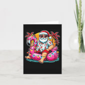 Kerst in juli Shirt Santa Flamingo Float Summe Kaart (Voorkant)