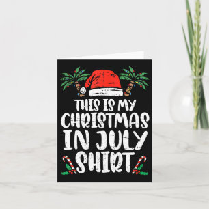 Kerst in juli Shirt Santa Hat Zomer Strand Vac Kaart