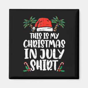 Kerst in juli Shirt Santa Hat Zomer Strand Vac Magneet