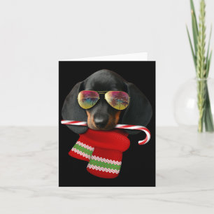 Kerst in juli Shirt Teckel Zonnebrillen Hondenlief Kaart