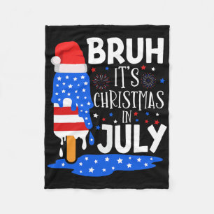 Kerst in juli Shirten voor kinderen Bruh Ice Poppe Fleece Deken