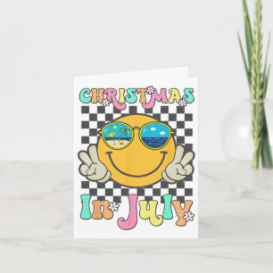 Kerst in juli Smile Face Summer Beach Vakantie Kaart