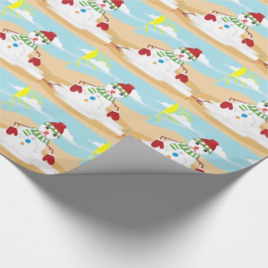 kerst in juli sneeuwman cadeaupapier (Hoek)