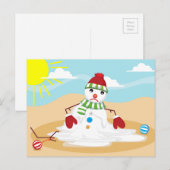 kerst in juli sneeuwman feestdagenkaart (Voorkant / Achterkant)