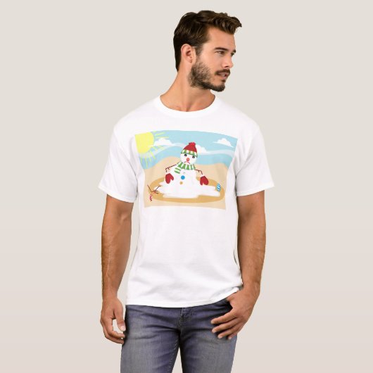 kerst in juli sneeuwman t-shirt (Voorkant volledig)