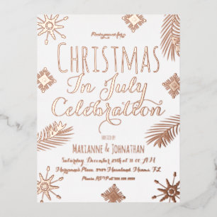Kerst in juli Snowflakes Folie geperst Folie Feestdagen Briefkaart