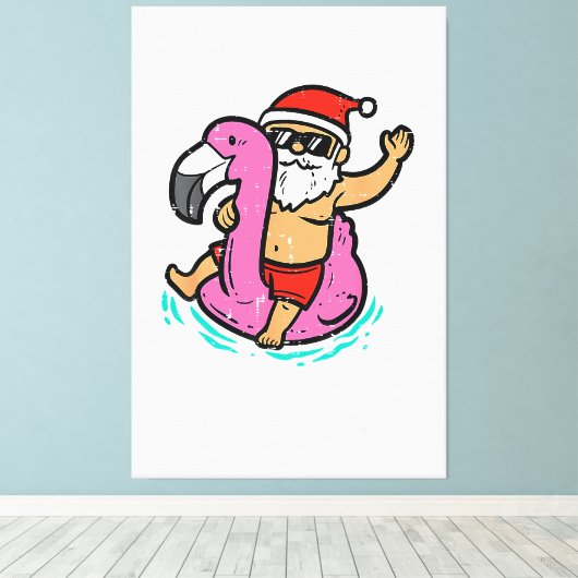 Kerst in juli Squad Funny Merry Xmas Mannen Vrouwe Canvas Afdruk (Insitu (Houten vloer))