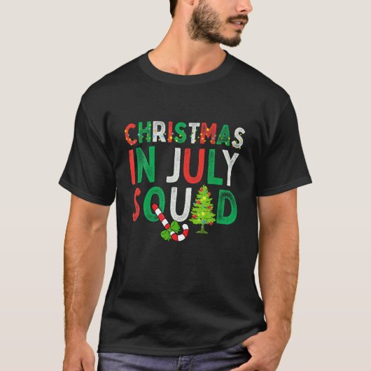 Kerst in juli Squad Funny Xmas Mannen Vrouwen Kind T-shirt (Voorkant)