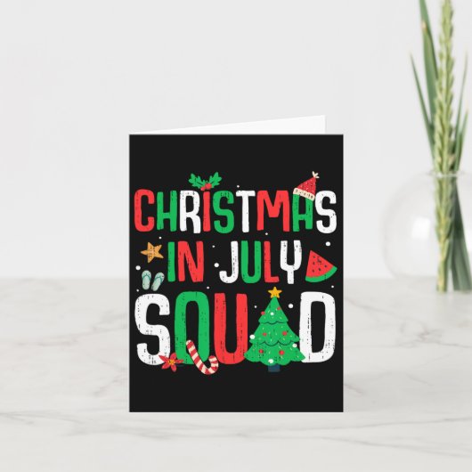 Kerst in juli Squad Grappige zomer strand vakantie Kaart (Voorkant)