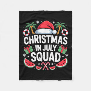 Kerst in juli Squad Grappige zomervakantie Mannen Fleece Deken